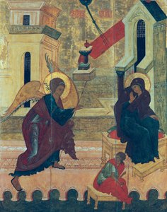 Az Angyali üdvözletet ábrázoló ikon (tempera a panelen)